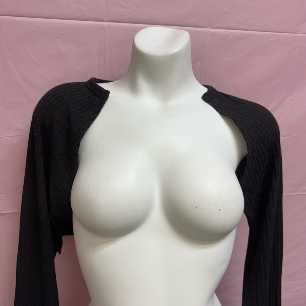 Black Women's Ribbed Shrug